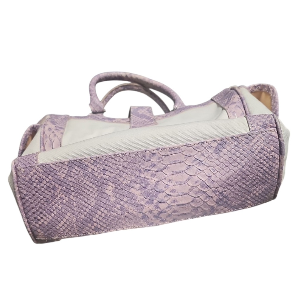 COACH vintage python trimmed pink tote bag canvas - Picture 3 of 6